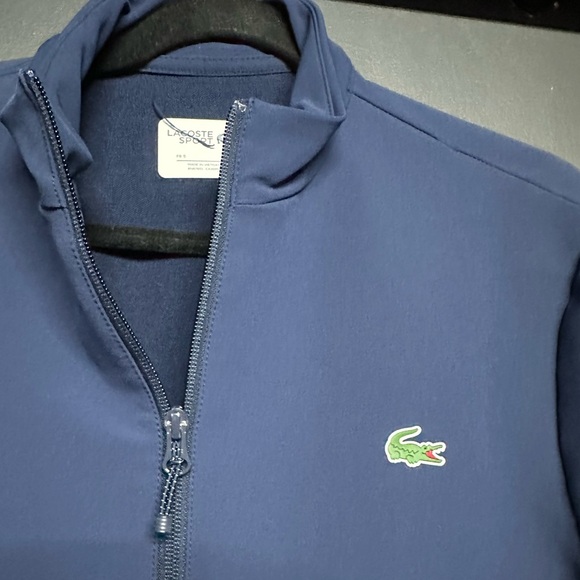 NWOT Lacoste Sport Water Repellent Zip Up Navy Large - Picture 2 of 3